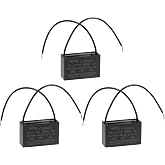 uxcell Ceiling Fan Capacitor CBB61 5.5uF 250V AC 2 Wires 47x29x18mm 3Pcs | Metallized Polypropylene Film Capacitor for Electric Fan Pump Motor Generator