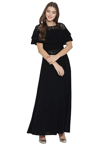 solid black maxi dress