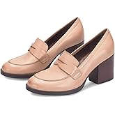 SHODENSE Women Vintage Chunky Heel Loafers Pumps Platform Round Closed Toe Oxford Shoes Burnished Patent Matte Suede Slip On Dress Loafer Block Stacked Heels Office Formal Work Business 4-11 M US