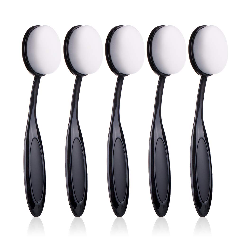 Craft Ink Blending Brush Set 5 pcs Same Size Color Blending Paper Crafter Blend White Black( Brush Head 1.1 inch)