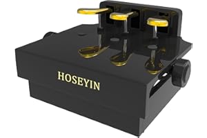 HOSEYIN Wood Adjustable Lifting Piano Pedal Extender Bench for Kids, Height Adjustable Piano Foot Pedal,Design with 3 Pedal（Bright Black）