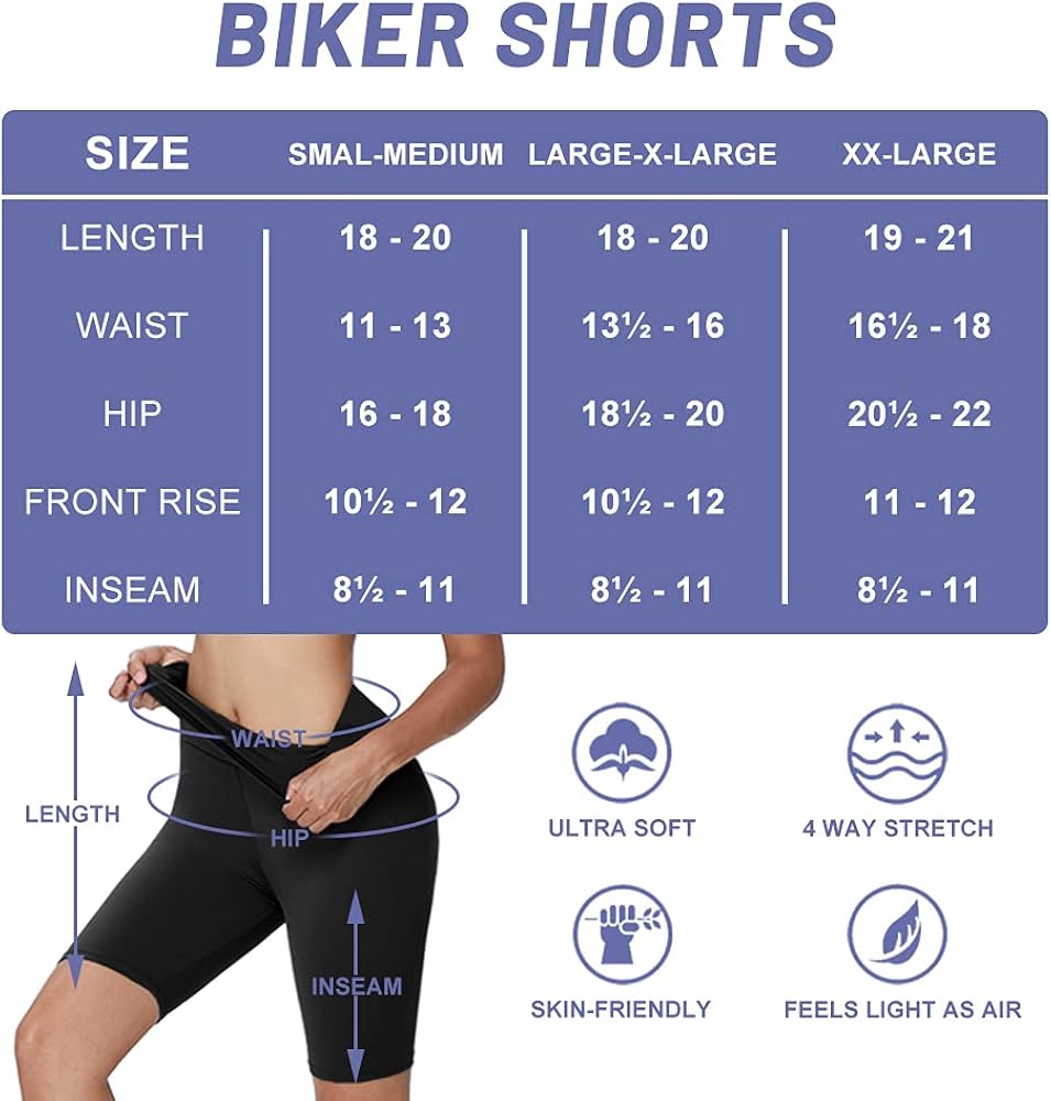 YOLIX 3 Pack Buttery Soft Biker Shorts for Women – 8" High Waisted Yoga Workout Athletic Sports Shorts: Clothing