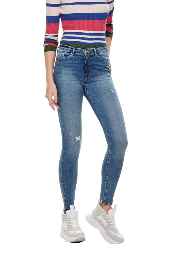 ONLY Damen Jeans onlPAOLA Highwaist SK JNS BB AZG809 - Skinny Fit - Blau - Light Blue