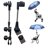 Umbrella Holder for Stroller, Secure Grip for Strollers/Camping Chairs - Scratch-Free Mount for Round/Square Tubes