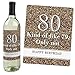 Big Dot of Happiness - Adult 80th Birthday - Gold - Birthday Party Gift for Women and Men - Wine Bottle Label Stickers - Set of 4