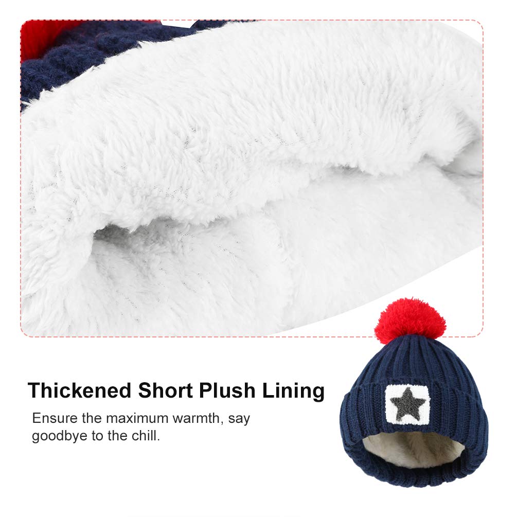 VBIGER Kids Winter Hat Scarf Knitted Set Aged 4-8