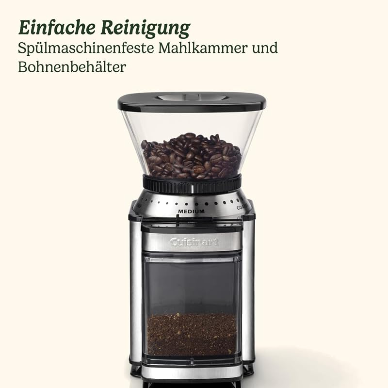 Kaffeemühle | Kaffeemühle für zu Hause | 4-18 Tassen | 18 Mahlgradeinstellungen | verschiedene Brühstärken - Espresso, Cold Brew, Latte, Cappuccino | spülmaschinenfest | einfach zu bedienen