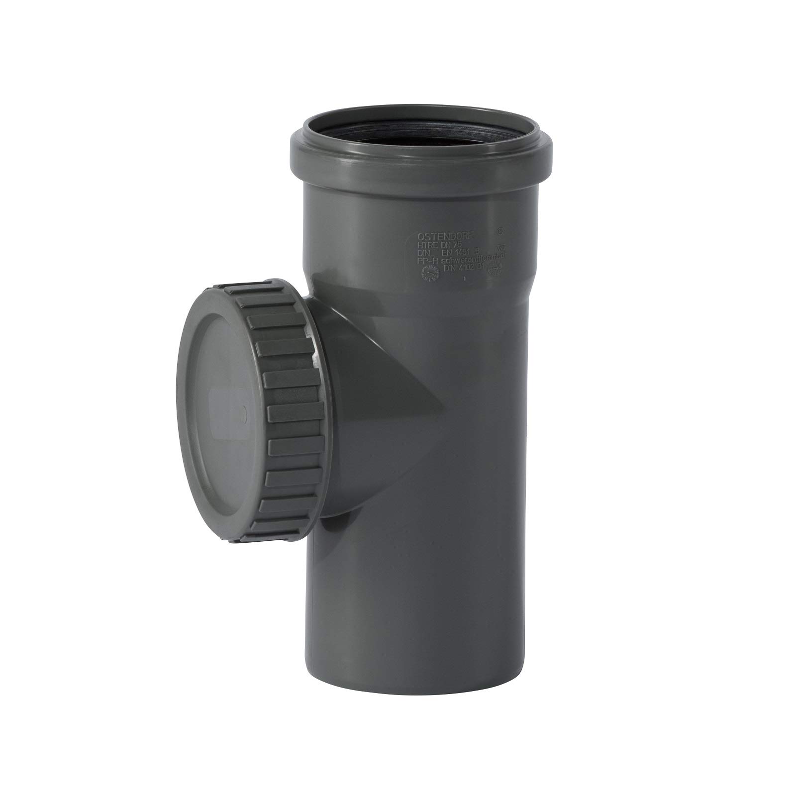 Ostendorf K12755 HTsafe Cleaning Pipe, Gray, DN 75