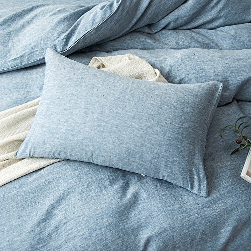 Merryfeel Luxurious 100% Pure French Linen Chambray Sheet Set - Queen - Thumbnail 2