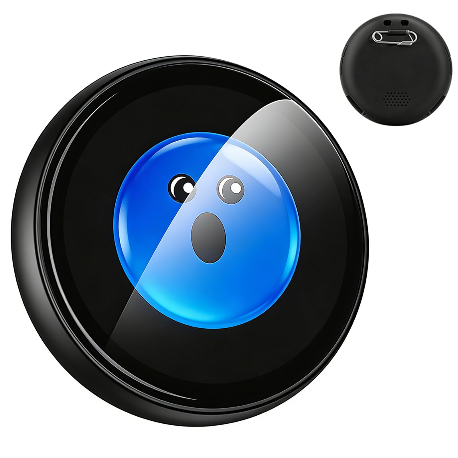 ZNP Digital Badge, AI Companion Badge for Conversational Chat Translator for 60 Languages, Customizable Anime Style Digital pin with Dynamic Touch Screen for Travel Business Life Gift (Pendant&Pin)