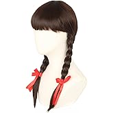 Topcosplay Women or Girl Long Brown Braids Wig Halloween Costume Cosplay Wigs (Dark Brown)
