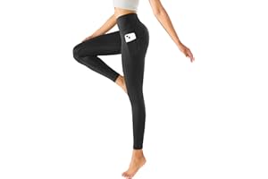 Yogaration Leggings for Women, High Waisted Yoga Pants with Deep Side Pockets, Non-See-Through Workout Leggings, Full Length