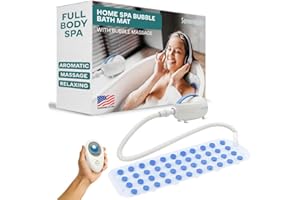 SereneLife Bubble Bath Mat, Bathtub Mat with Air Massage and Remote Control, Waterproof, Non-Slip, Adjustable Bubble Intensity, Aroma Diffuser, 47x14.2 Inch Full Body Spa Massager