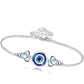 UCADRIT Celtic Bracelet for Women Sterling Silver Evil Eye Celtic Trinity Knot Bracelet Hecate Jewelry Irish Gifts for Women