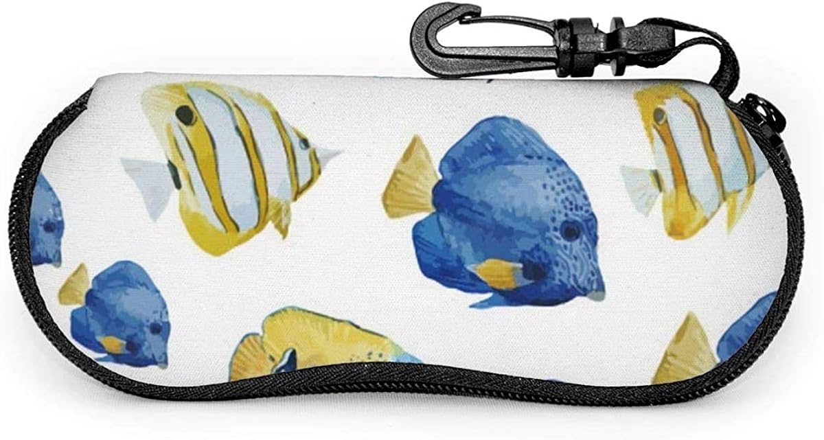 Marine Fish Sunglasses Soft Case Zipper Eyeglass Case Protective Holder
