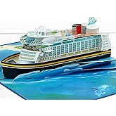 iGifts And Cards Love Boat 3D Pop Up Card – Cruise Ship Adventure, Romantic Voyage for Ocean Lovers, Wedding, Honeymoon, Birthday, or Surprise Retirement Gift – 6" x 8" with Notecard