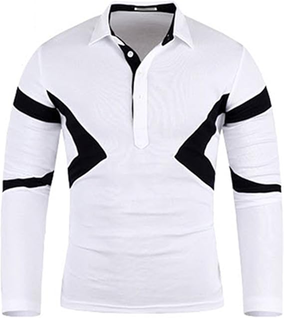 Men's Premium Triangle Long Sleeve Collar / Polo TShirts Tee (Small