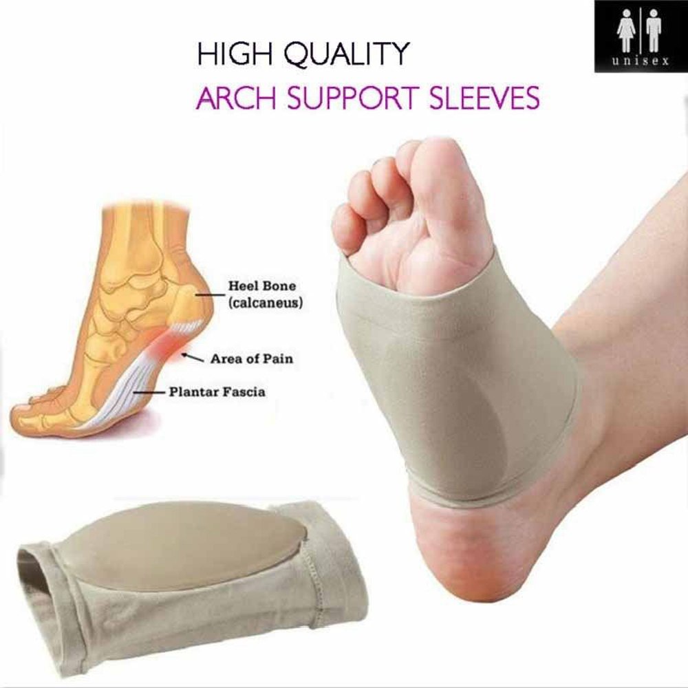 zinnor Plantar Fasciitis Therapy Wrap Gel Heel Pad Orthotic Arch Support Brace Shoe Cushion Compression Sleeves Insole for Flat Feet Breatheable