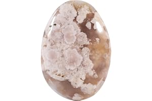 Rockcloud Irregular Polished Cherry Blossom Agate Worry Stone, Pocket Palm Stones Reiki Crystal Energy Stone for Home Office Decor, 1.57-2.75 Inches