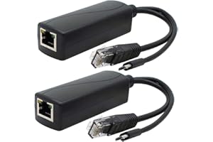 ANVISION 2-Pack Gigabit Ethernet PoE Splitter Adapter 5V 2.4A Micro USB, Works with Raspberry Pi 3B+, IP Camera and More