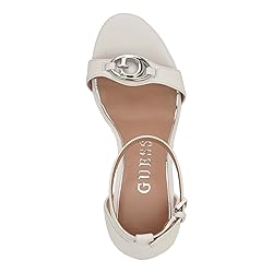 Guess Women's Kabrina Heeled Sandal, White Leather