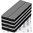 MIKEDE Neodymium Magnets, 8 Pack Super Strong Bar Magnets with Double-Sided Adhesive, Powerful Rare Earth Magnets for Refrigerator, DIY, Craft and Office Magnets - 60x10x5 mm