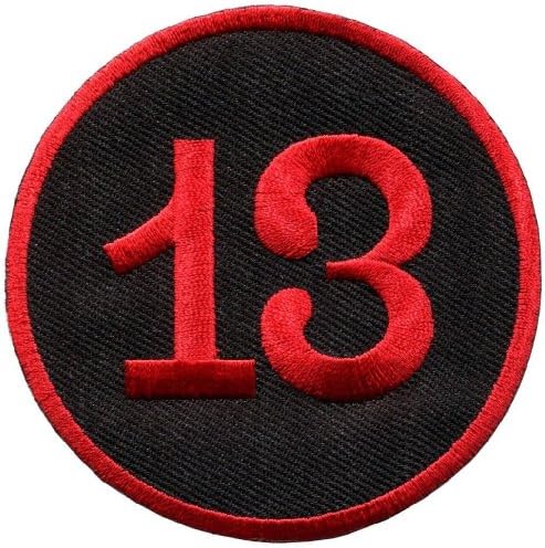 DKAORU Lucky 13 thirteen biker retro emo punk rockabilly applique iron-on patch Playing Cards, Gambling, Dice