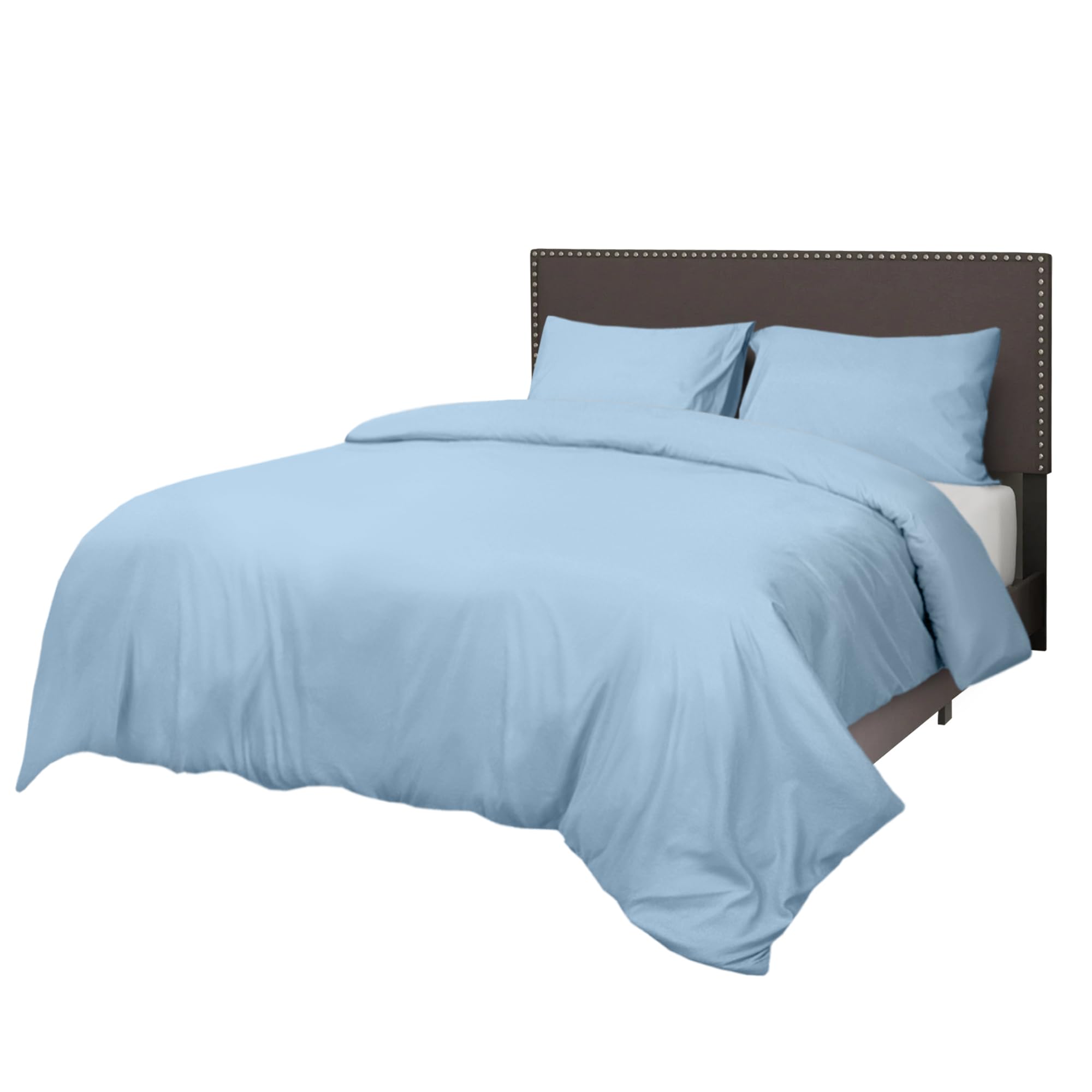 Sapphire Collection Bedding Duvet Cover Soft Brushed Microfibre Duvet Cover with Pillowcases Bedding Quilt Cover Set Wrinkle free (Sky Blue, King)