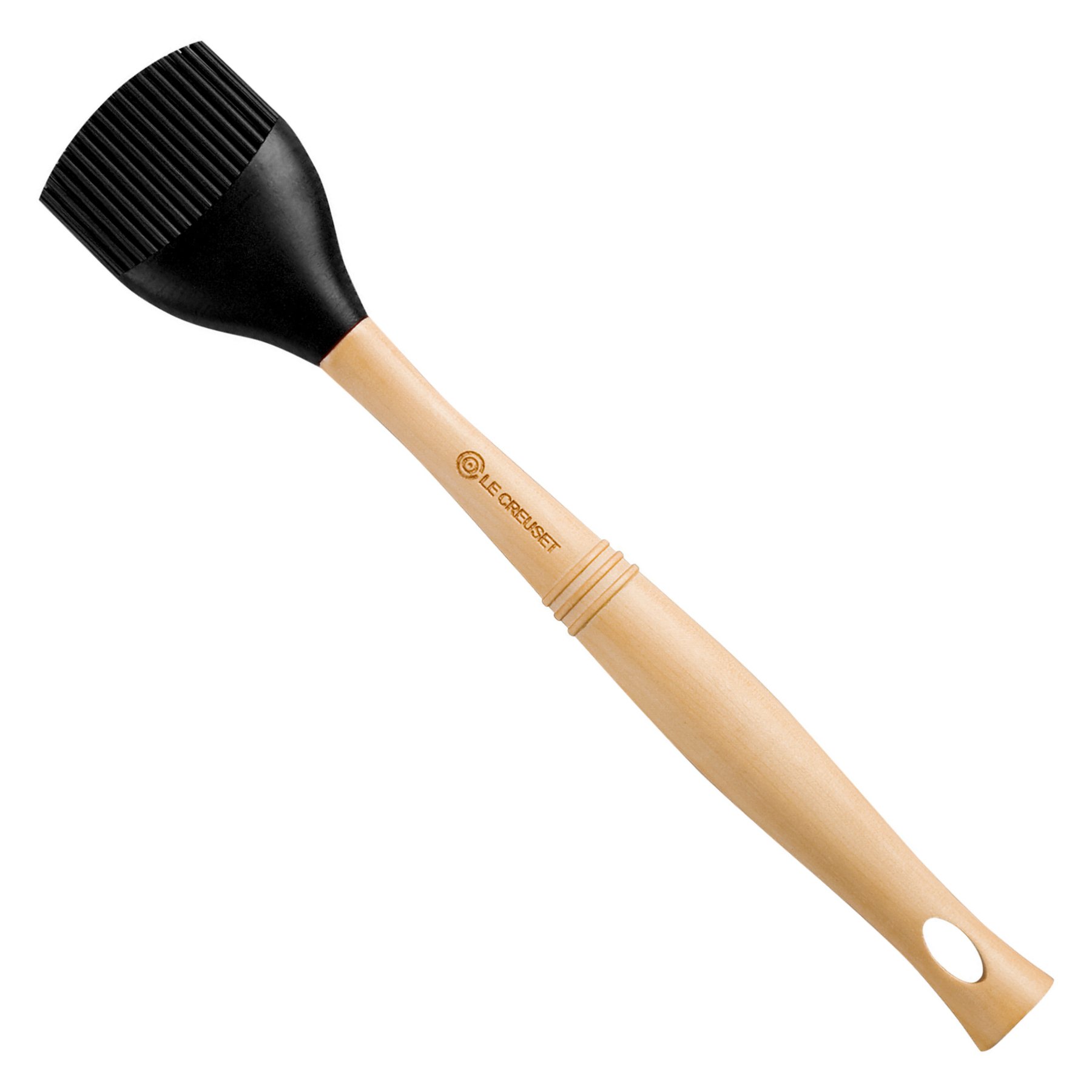 LE CREUSET Silicone Basting Brush With Wooden Handle and Removable Silicone Head, Black