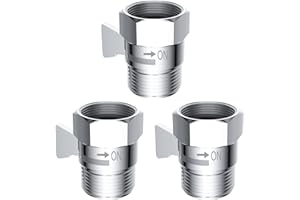 Shower Head Flow Control Valve G1/2 Brass Shut-Off Valve with Metal Handle Lever Shower Head Valve Water Flow Control Valve R