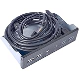 UCEC 5.25 Inch Front Panel USB Hub with 2 x USB 3.0 Ports & 2 x USB 2.0 Ports & 1 x HD Audio Port