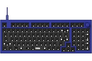 Keychron Q5 96% Layout Hot-Swappable Wired Custom Mechanical Keyboard Knob Barebone Version, QMK/VIA Programmable Macro, Full Aluminum, RGB Backlight, Double Gasket DIY Kit for Linux Mac Windows-Blue