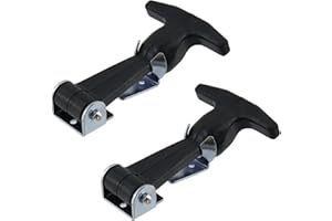 T Tulead Black T-Handle Latch Boat Hatch Latches Metal Latch Draw Latch Rubber Hatch 4.92" x 3.15" Pack of 2