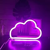 Sky Series Led Neon Light Sign Moon Cloud Star Lightning Sign Night Lights Wall Decor Home Decoration Light for Kids Room ,Be
