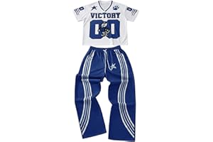 GORGLITTER Men's 2 Piece Beach Vacation Outfits Number Print Short Sleeve Jersey Shirts Drawstring Waist Pants Set