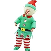 Piamif Inflatable Christmas Elf Costume for Adult, Air Blow up Christmas Full Body Suit Festival Costume Elf Carnival Outfit (Elf)