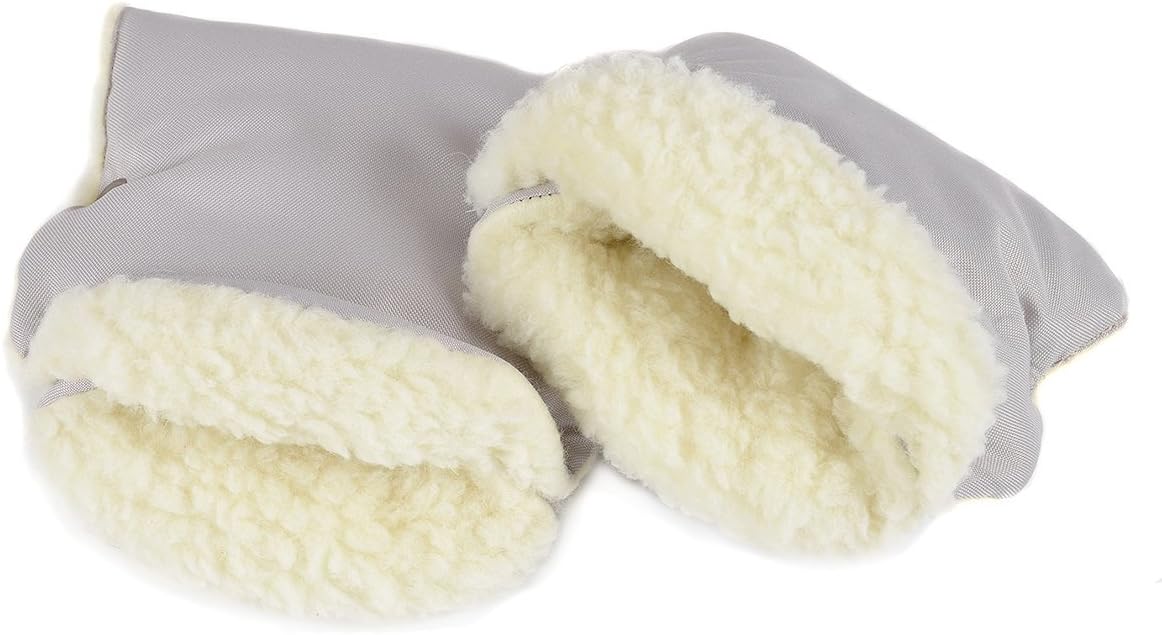 Protege Mains Manchons Pour Les Mains Poussette Main Muff Mitaines Impermeable Main Chaude Dhiver Mitaines Avec Laine Lammwolle Grey 073 Bebe Puericulture Accessoires De Poussettes