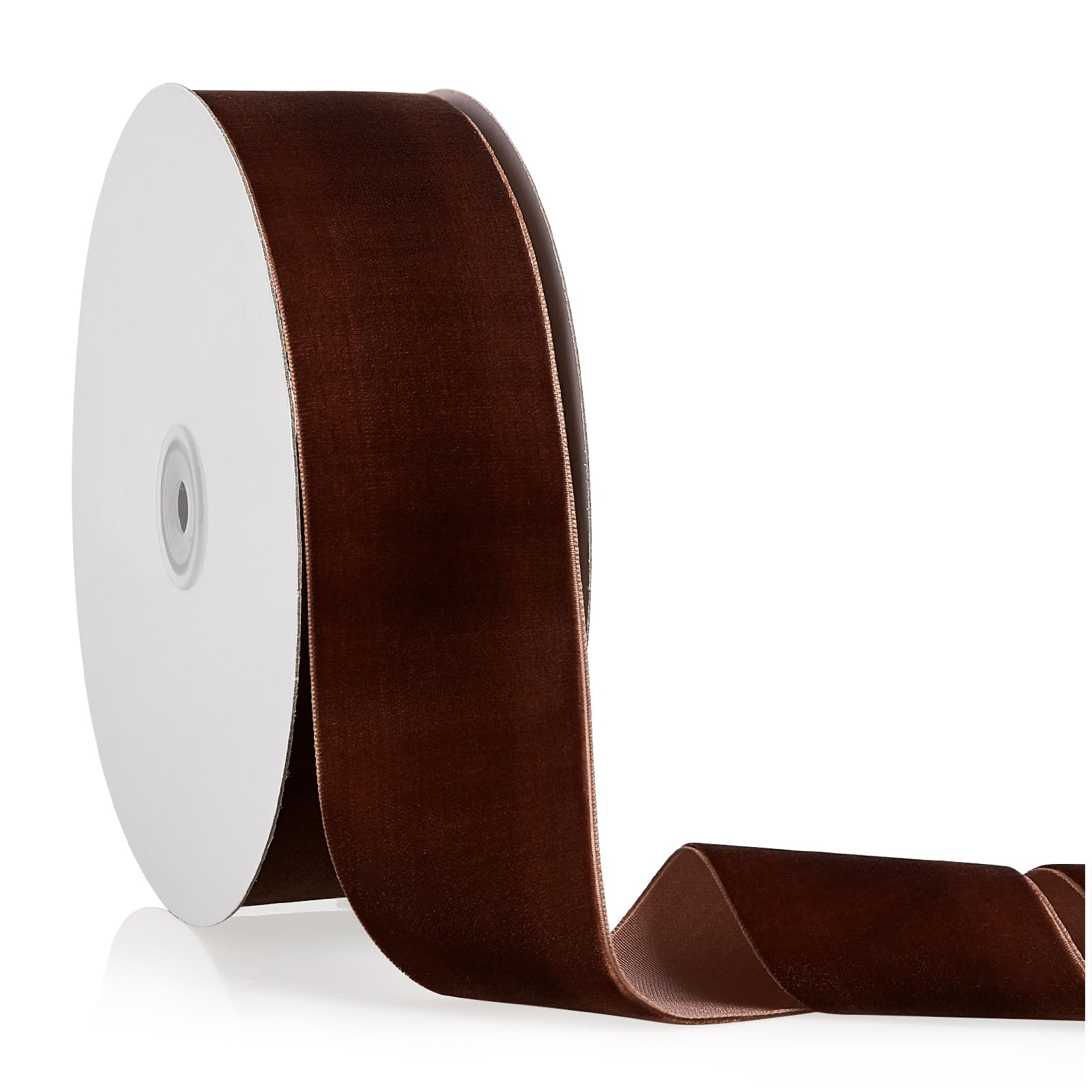 Photo 1 of Brown Velvet Ribbon 2 inch x 20 Yards, Christmas Ribbon Perfect for Christmas Tree Wreath Flower Bouquet Decoration, Handmade Crafts Ornaments, Gift Wrapping & Bow Making