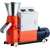 VEVOR Feed Pellet Mill Machine, 6 mm Animal Feed Pellet Making Machine, 3KW 240V Animal Food Granulator Mill Machines with 3 Pressure Rollers &amp; 4 Wheels, Ideal for Poultry, Livestock, Farm Animals