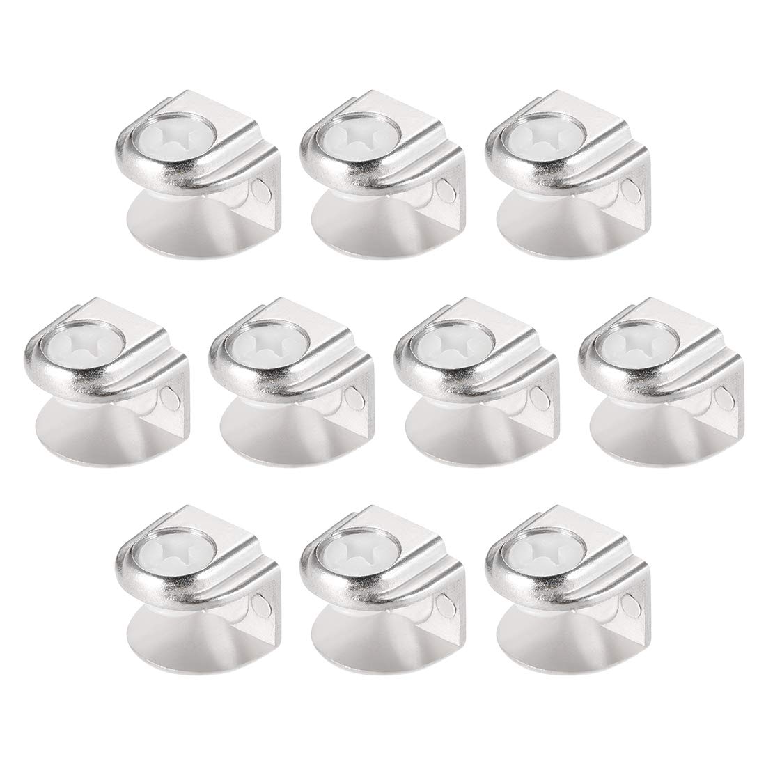 Sourcingmap Glass Shelf Support Zinc Alloy Clamp Holder for 5-8mm Thickness 10pcs
