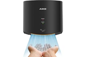 AIKE AK2630S Compact Automatic High Speed Hand Dryer Commercial and Household,ABS Cover Black
