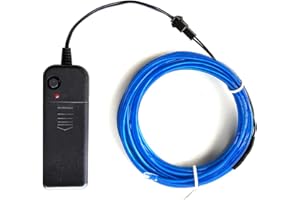 DOBESTYOU El Wire,5m Blue neon Light Flash Electroluminescence, Used for DIY Design, Various Holiday Party Decoration (5M, 1pack-Blue)