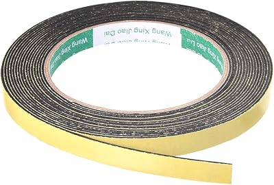Sourcing Map Sealing Foam Tape 10mm x 1mm 5m Self Adhesive Weather Strip