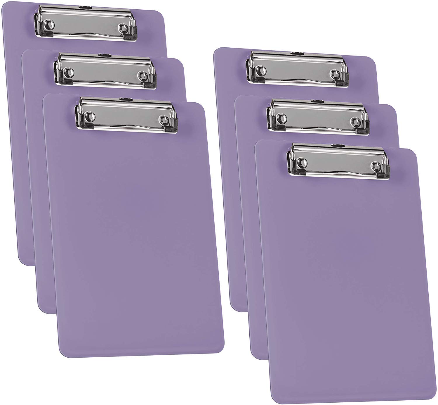 Acrimet Clipboard Memo Size A5 (23,5 cm x 16 cm) Low Profile Clip (Plastic) (Solid Purple Color) (6 Pack)