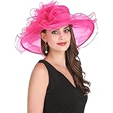 SAFERIN Women's Organza Church Kentucky Derby Fascinator Bridal Tea Party Wedding Hat