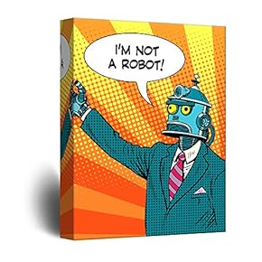 Canvas Wall Art - Robot Propaganda Political Pop Art - Giclee Print Gallery Wrap Modern Home Art Ready to Hang - 12x18 inches