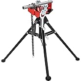 VEVOR Tripod Pipe Chain Vise, 1/8"-5" Pipe Capacity, 36.4&ldquo; Length Chain Vise Stand with Portable Folding Steel Legs, for Grabbing, Supporting and Bending Pipes in Factory, Workshop and Home