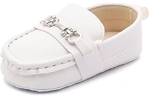 LONSOEN Baby Girls Boys Loafers Prewalker Dress Crib Shoes