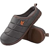 VeraCosy Men's Quilted Slip on Slippers with Anti Skid Outsole for Outdoor
