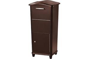 Architectural Mailboxes Elephantrunk® Package Delivery Box for Outside, Extra Large Lockable with Hopper Door, Heavy Duty Aluminum, Anti-Theft Baffle Porch Pirate Protection, Rubbed Bronze